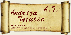 Andrija Tutulić vizit kartica